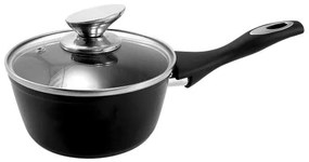 Oala cu capac sticla YENA, 16 cm, 1.2 L, antiaderenta, Black Line, MAGIC HOME