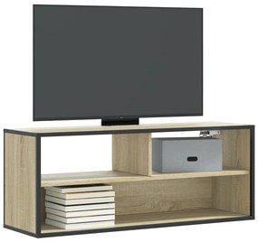vidaXL Dulap TV stejar sonoma, 100x31x39,5 cm, lemn prelucrat și metal