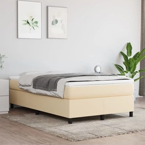 vidaXL Cadru de pat fără saltea, crem, 120x200 cm, textil