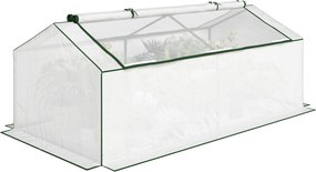 Outsunny Seră cu folie PE cu fereastră, seră din folie rezistentă la iarnă, seră 180 x 90 x 70cm Alb | Aosom Romania