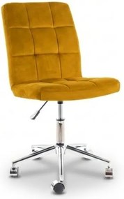 OFERTA Scaun de birou galben Q-020 VELVET II. calitate