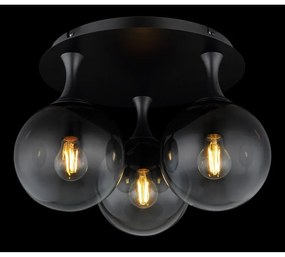 Plafoniera design modern DALTON 3L negru/fumuriu