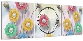 Tablou - Lunca colorată (cu ceas) (90x30 cm)