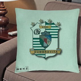 Perna Personalizata CSC Dumbravita Fotbal, 40x40 cm, Verde Menta, Husa Detasabila, Perna Inclusa, BEKZ®