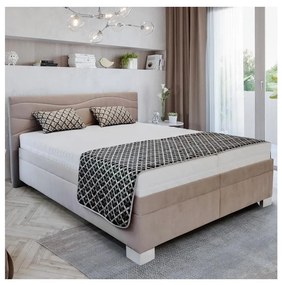 Pat tapițat WINDSOR 180x200 cm, fără saltea, bej