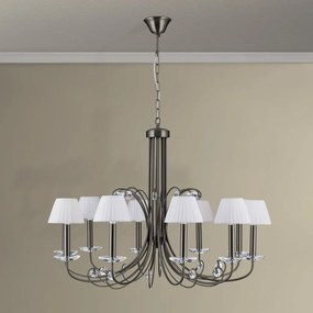 Candelabru stil clasic cu cristal K9 ARIANE 10L nickel inchis