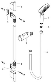 Set de dus cu bara 65 cm Hansgrohe, Vernis Blend Vario, cu furtun, negru mat