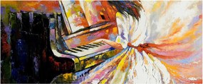 Tablou - Femeia cântând la pian (120x50 cm)