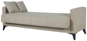 Canapea extensibila Fabio, 3 locuri, 215x82x92 cm, lada depozitare, Bej