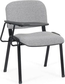 Scaun conferință gri HRC 606 cu măsuță rabatabilă și cadru metalic