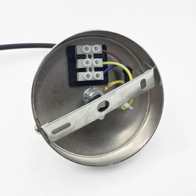 Lustră suspendată pe cablu FLO 1xE27/15W/230V crom lucios/abajur din sticlă transparentă