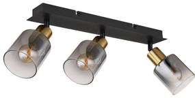 Plafoniera 3L design modern Hollsy negru, auriu