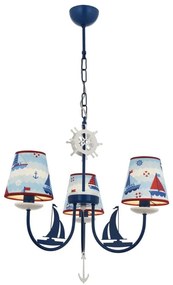Lustră pentru copii BOAT 3xE14/40W/230V, albastru