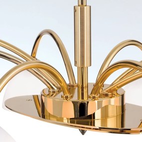 Candelabru 8 brate elegant design modern OPALDESIGN, auriu mat