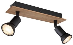 Globo 57998-2W - Spot DREW 2xGU10/35W/230V lemn/negru