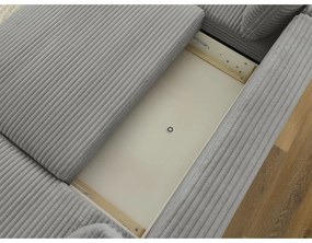 Colțar gri închis extensibil/cu spațiu de depozitare cu tapițerie din catifea reiată (cu colț pe partea stângă/în formă de "U") Lucien – Bobochic Paris