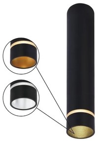 Spot aplicat tavan SPLIT negru L-20,2cm