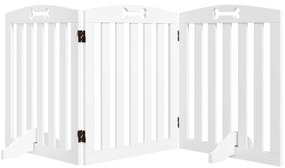 PawHut Barieră de siguranță câini barieră pliabilă câini suporturi picioare picioare antiderapante 155 x 30 x 61 cm alb | Aosom Romania