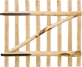 vidaXL Poartă simplă de gard, lemn de alun 100x90 cm