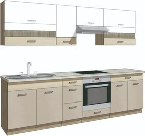 Set bucatarie PREMIO C PLUS, carcasa stejar sonoma/fronturi cappuccino