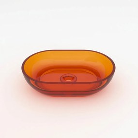 Lavoar pe blat Rune Mond oval 58 cm rasina transparenta - portocaliu