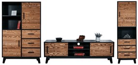 Set Living Timeless I, Lemn Masiv, Natur-Negru