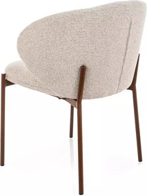 Scaun tapițat Kioto D 255 bej deschis / nuc