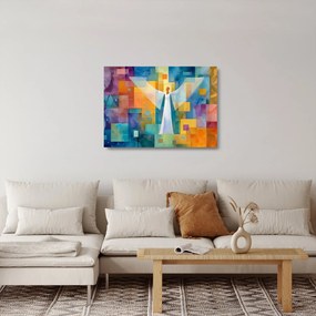 Tablou pe sticlă - Înger geometric (70x50 cm)