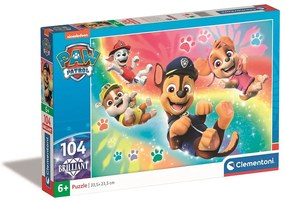 Patrula Cățelușilor Rainbow Puzzle Brilliant 104 piese Clementoni