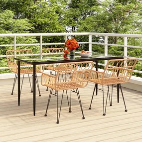 vidaXL Set mobilier de grădină, 5 piese, poliratan