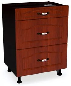 Corp inferior 60 cu 3 sertare metalice pentru greutate Zebra MDF mustata cedru
