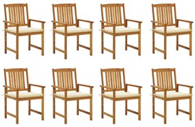 vidaXL Scaune de grădină cu perne 8 buc. lemn masiv de acacia