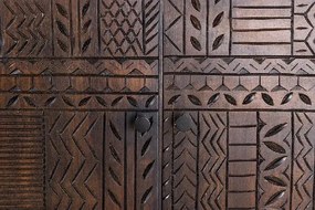 Comoda lemn de mango relief 3D TRIBAL 180cm