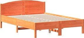 vidaXL Cadru pat fără saltea, maro ceruit, 120x190 cm, lemn masiv pin