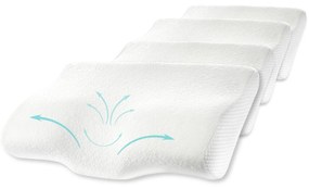 Set 4X perne cu suport cervical din spuma cu memorie pentru copii 12-16 ani Suporto®️ 50x30, cu perforatii