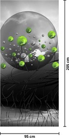 Fototapet pentru ușă - Sferă verde abstract (95x205cm)