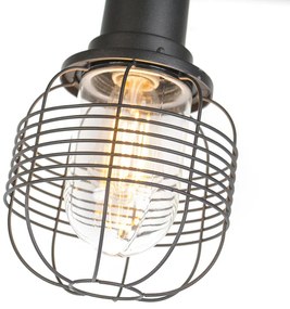 Lampă inteligentă de exterior neagră cu 3 lumini IP44 incluzând WiFi ST64 - Guardado