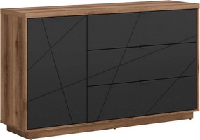 Comoda FORN, nuc/negru mat, PAL, 156x42.5x93 cm