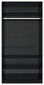 Sifonier, negru extralucios, 100x50x200 cm, PAL negru foarte lucios, 100 x 50 x 200 cm, 1