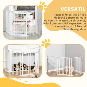 PawHut Gard Pliabil și Modular pentru Câini cu 3 Panouri Alb | Aosom Romania