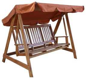 Balansoar de grădină maro din lemn Luisa – Rojaplast