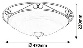 Plafonieră Rabalux 3723 Athen, diam. 47 cm,