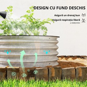 Outsunny Set 2 Paturi Înălțate de Gradină, Jardiniere Exterior cu Margine Protecție, Ideal pentru Flori și Legume, Design Ergonomic | Aosom Romania