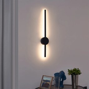 Lampă de perete modernă neagră 60cm incl. LED - Clockwise