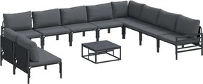 vidaXL Set de canapele pentru grădină Antracit Oțel