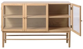 Vitrină din lemn de stejar 88x140 cm Elba – Unique Furniture