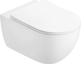 Mexen Carmen vas wc Rimless Tornado cu capac slim cu închidere lentă, duroplast, alb lucios - 3088L4000T