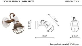 Aplica de perete design retro realizat manual din ceramica LOFT