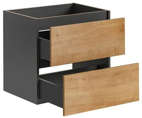 Masca lavoar suspendata Monako grey oak 80 cm, gri cu stejar