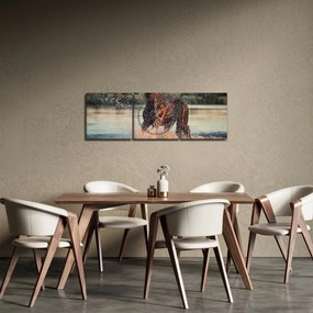 Tablou - Cal care aleargă (cu ceas) (90x30 cm)
